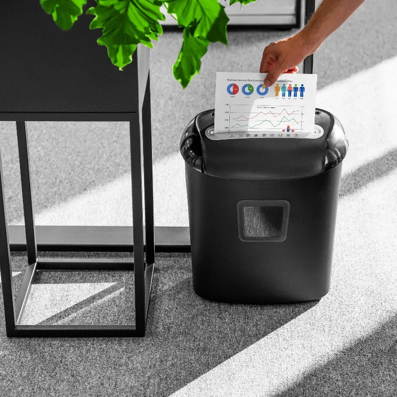 Distrugator de documente Rebel, microscinki, cos 21 l