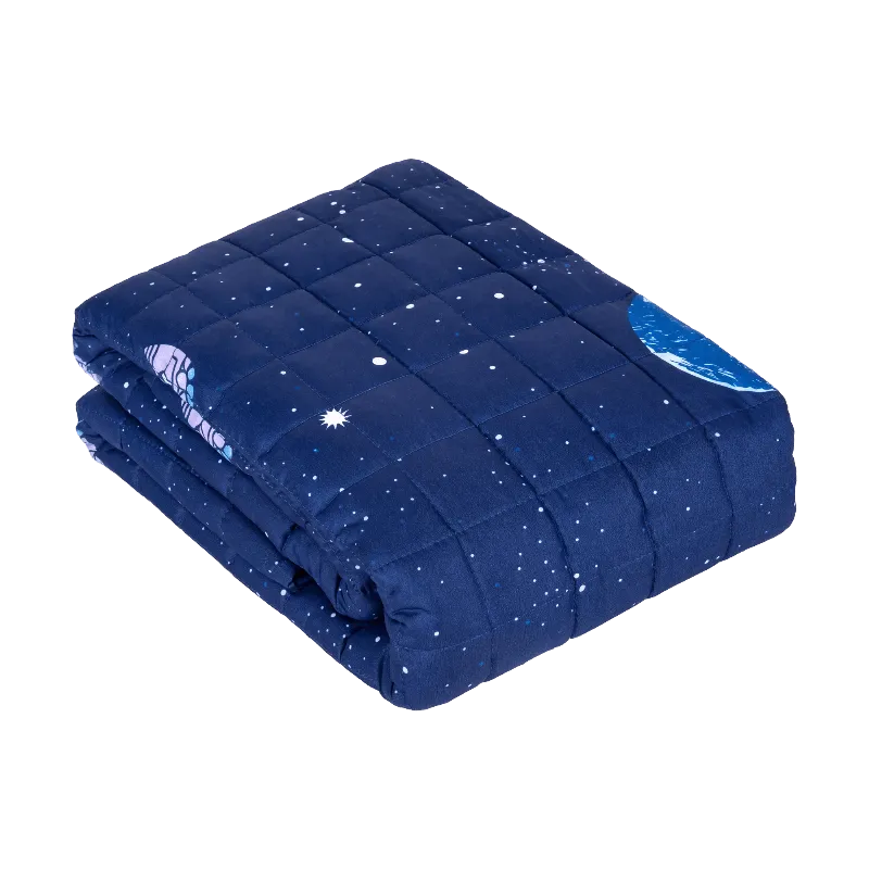 Patura ponderata senzoriala pentru copii Rebel 100x150 cm 5 kg, model cosmos