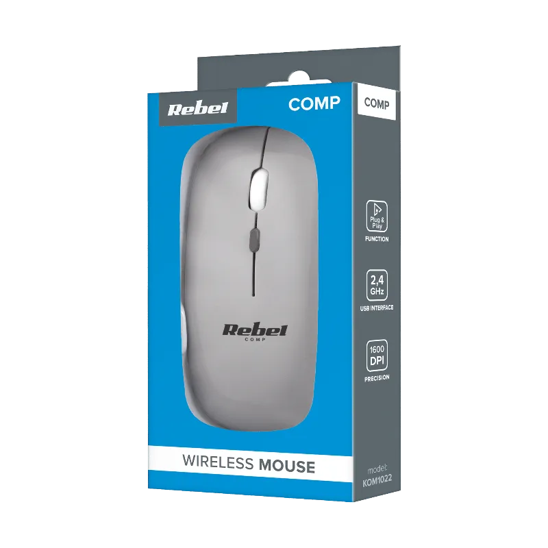 Mouse wireless Rebel WM210 argintiu