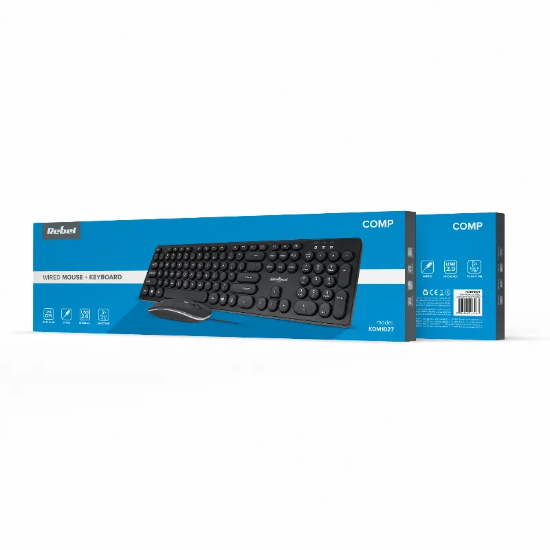 Set tastatura si mouse cu fir Rebel WDS200