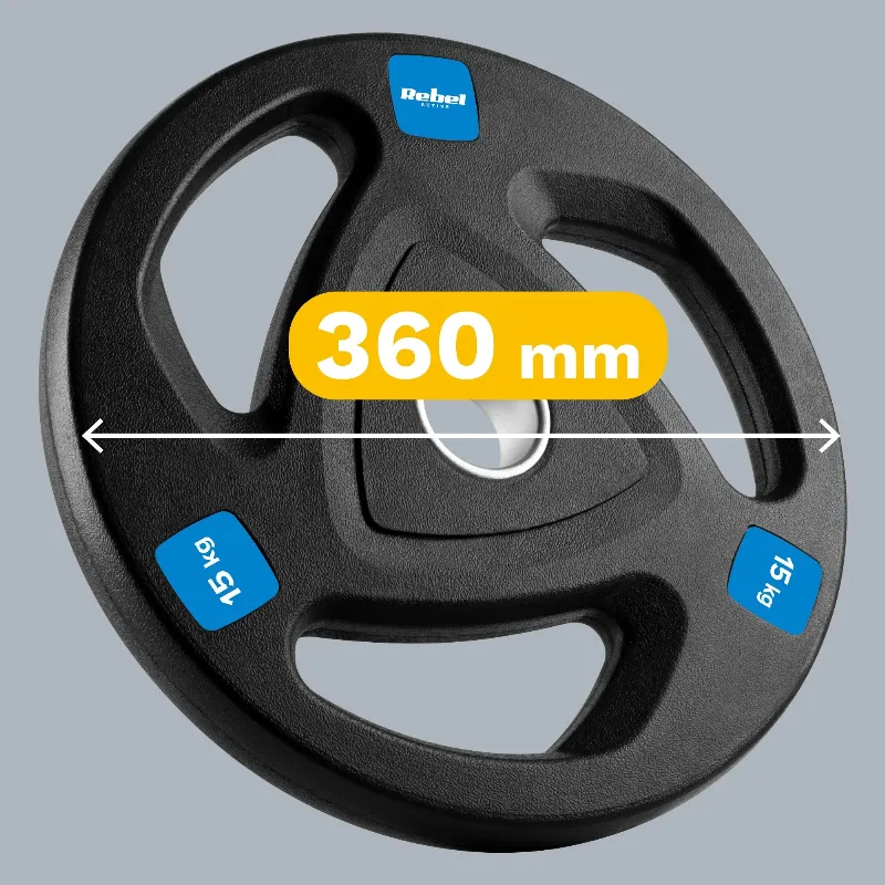 Disc Greutate Fonta Cauciucata Set 2 X 15 KG Rebel Acti