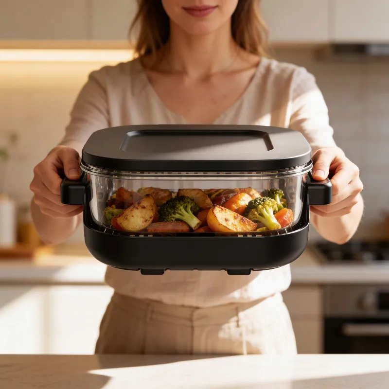 Friteuza Glass Airfryer 4L+1.5L 1500W Teesa