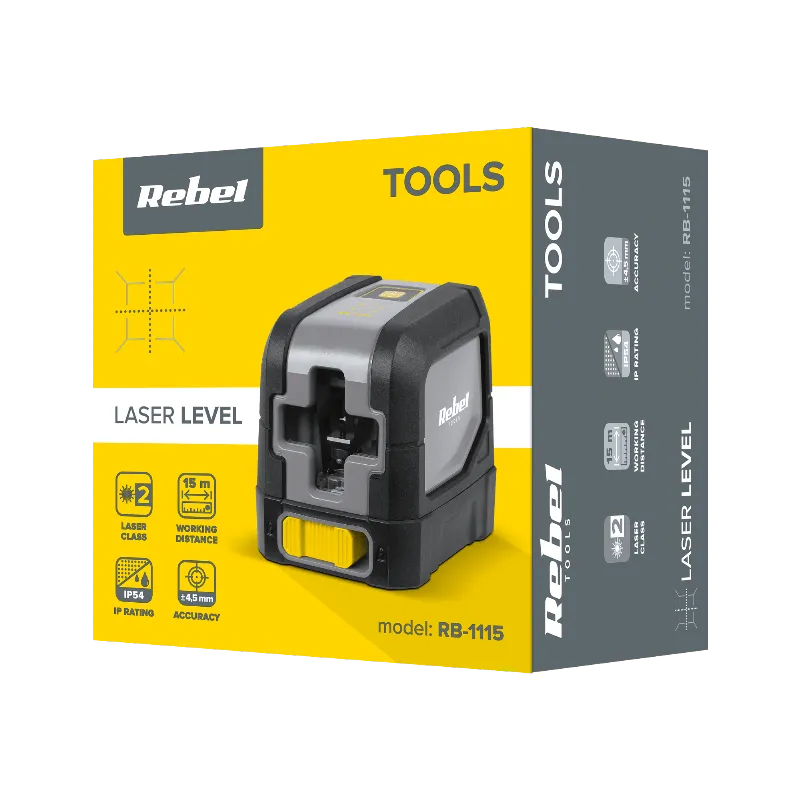 Nivela laser cu linii in cruce Rebel RB-1115, clasa 2