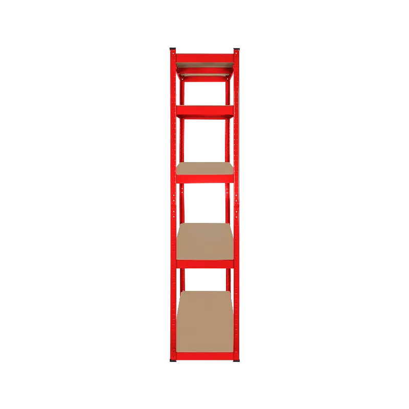 Raft metalic cu 5 polite, 750 kg, MDF, 180x90x40 cm, rosu - Rebel