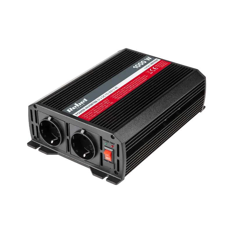 Invertor 12 V DC / 230 V AC 1000 W cu 2 prize tip F Rebel