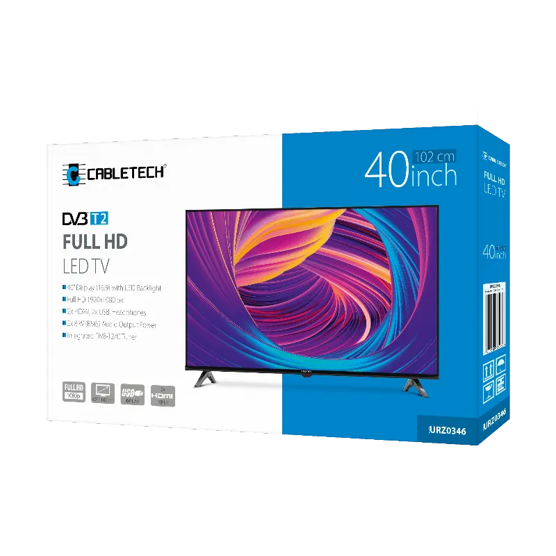 TV Full HD 40 Inch 102CM H.265 Hevc Cabletech