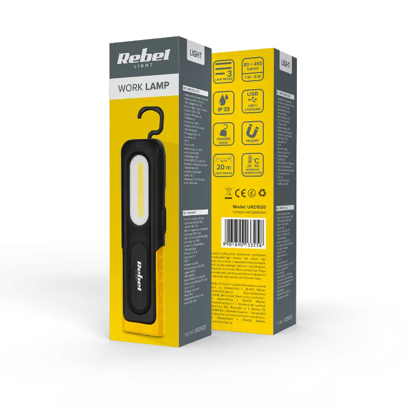 Lampa de lucru cu acumulator Rebel 1W+5W IP33
