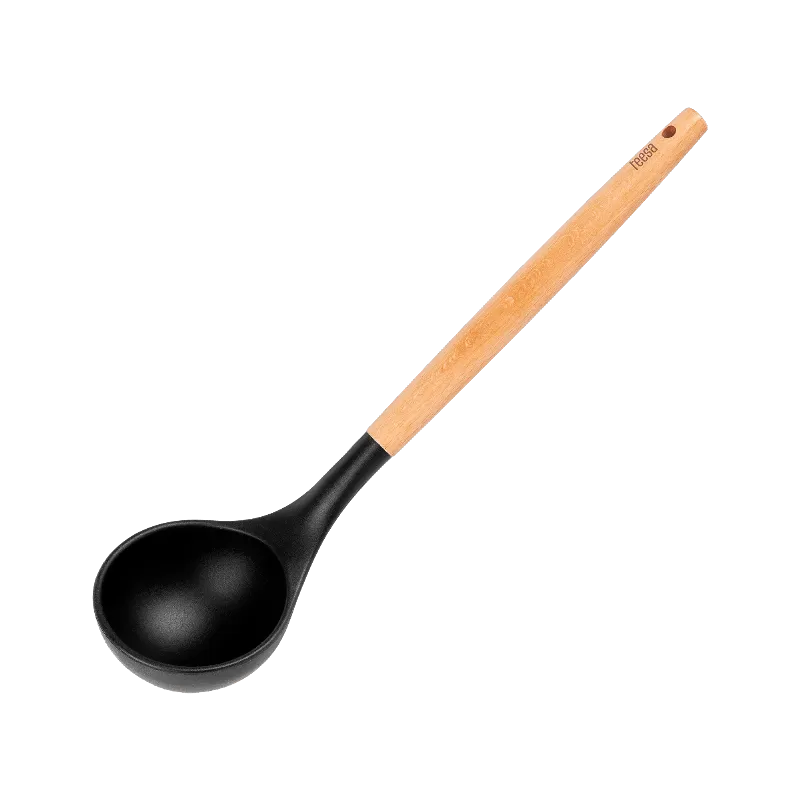 Polonic din silicon Teesa cu maner din lemn