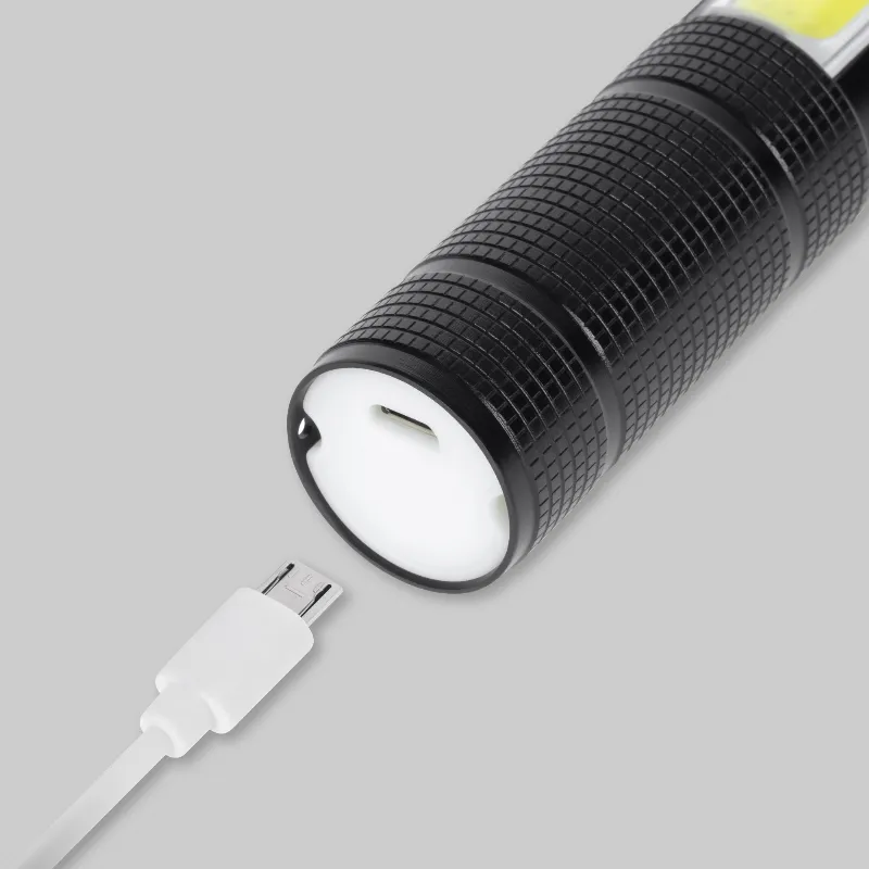 Lanterna multifunctionala cu acumulator Rebel URZ0941, zoom, ciocan si cutit