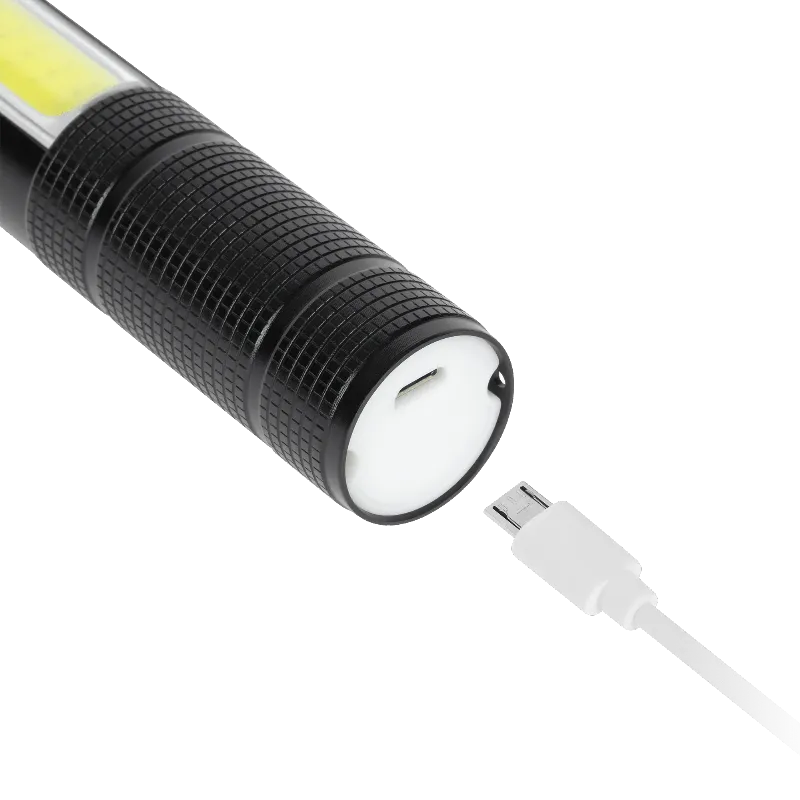Lanterna multifunctionala cu acumulator Rebel URZ0941, zoom, ciocan si cutit
