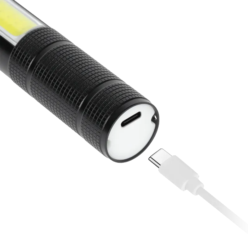 Lanterna multifunctionala cu acumulator Rebel URZ0941-1, LED si COB, cu zoom