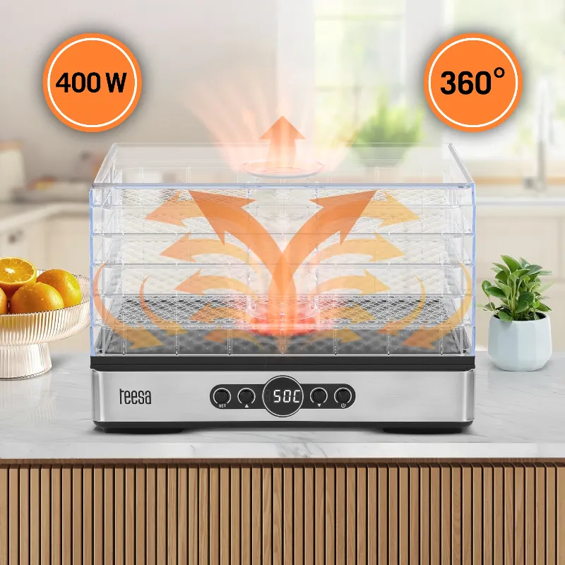 Deshidrator alimente Teesa TSA3032, 5 tavi, 400 W