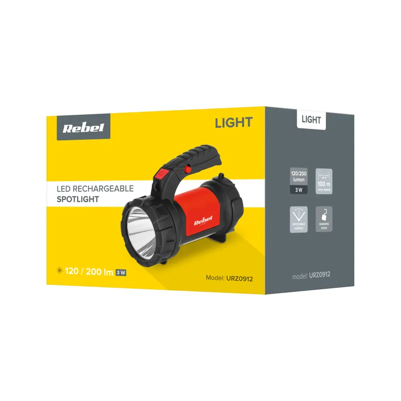 Lanterna LED cu incarcare 3W + 3W Rebel