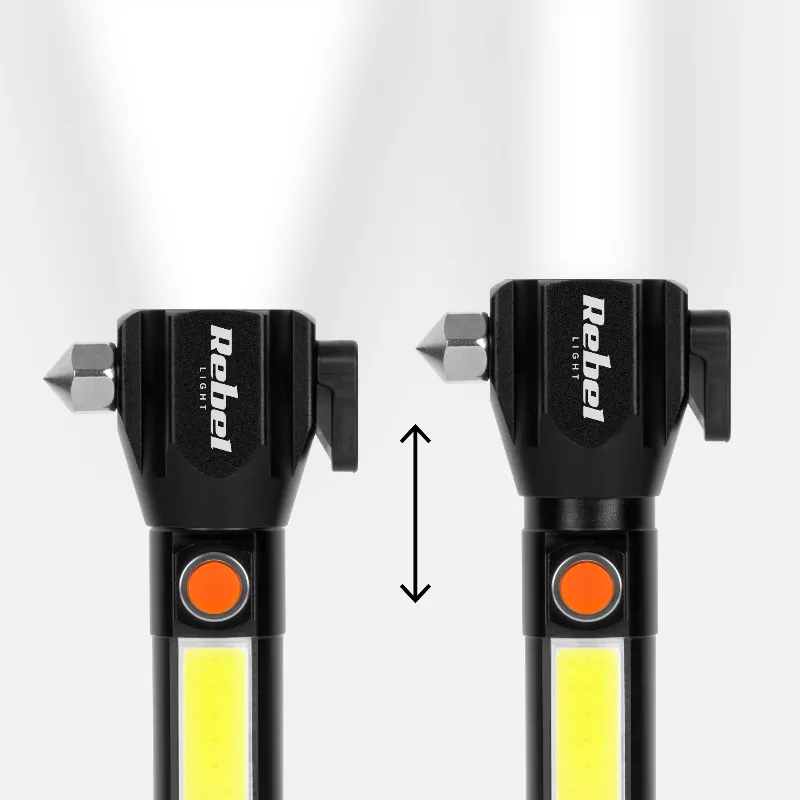 Lanterna multifunctionala cu acumulator Rebel URZ0941-1, LED si COB, cu zoom