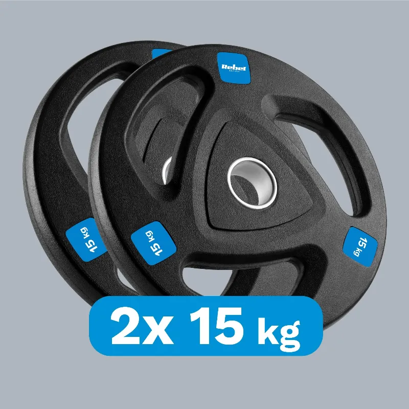 Disc Greutate Fonta Cauciucata Set 2 X 15 KG Rebel Acti