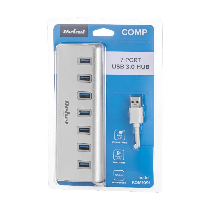 Hub USB 3.0 cu 7 porturi Rebel