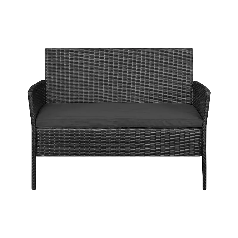 Set mobilier gradina Rose Teesa negru, 4 piese