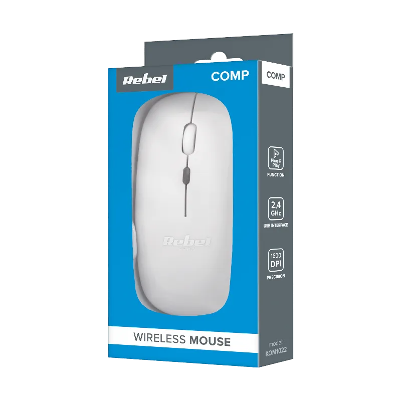 Mouse wireless Rebel WM210 alb