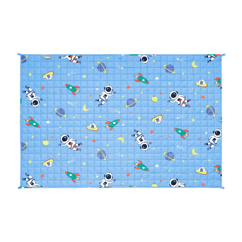 Patura ponderata pentru copii Rebel, 100x150 cm, 3 kg, cu model cosmos