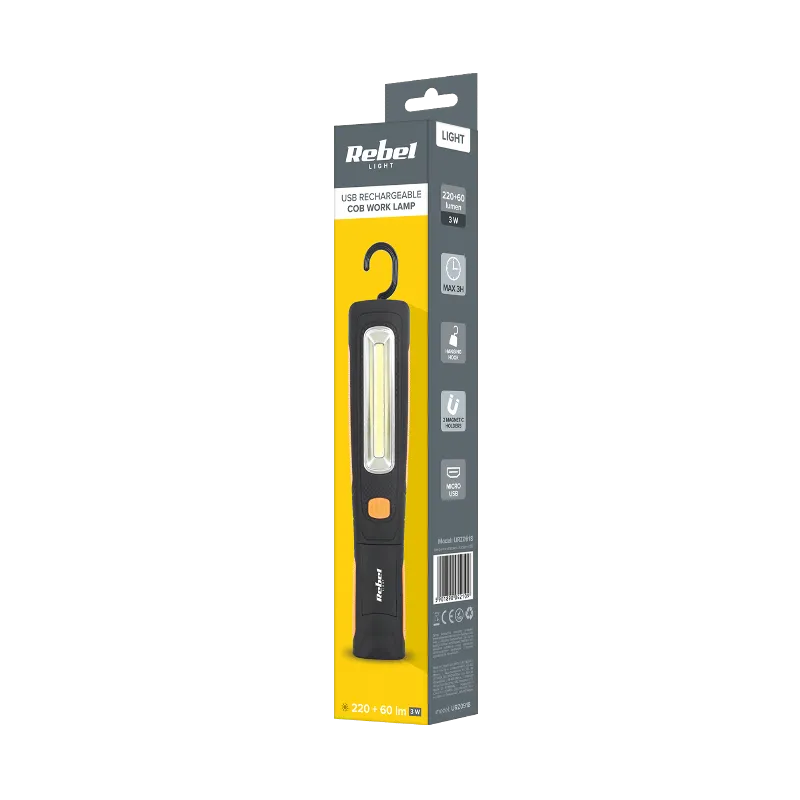 Lampa de atelier LED COB cu acumulator si incarcare USB