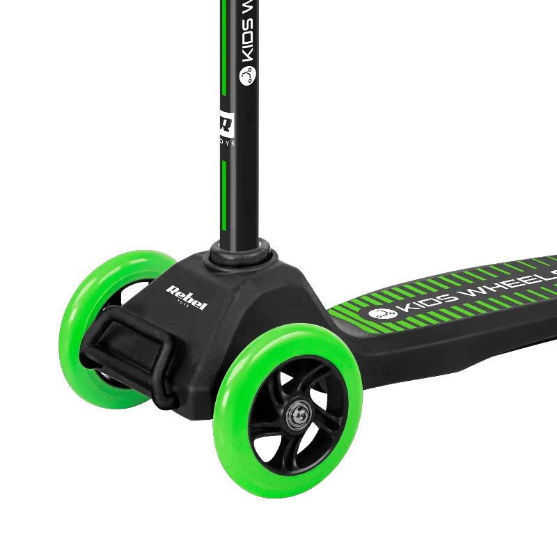 Trotineta pentru copii Rebel Kids Wheels, verde, cu 3 roti