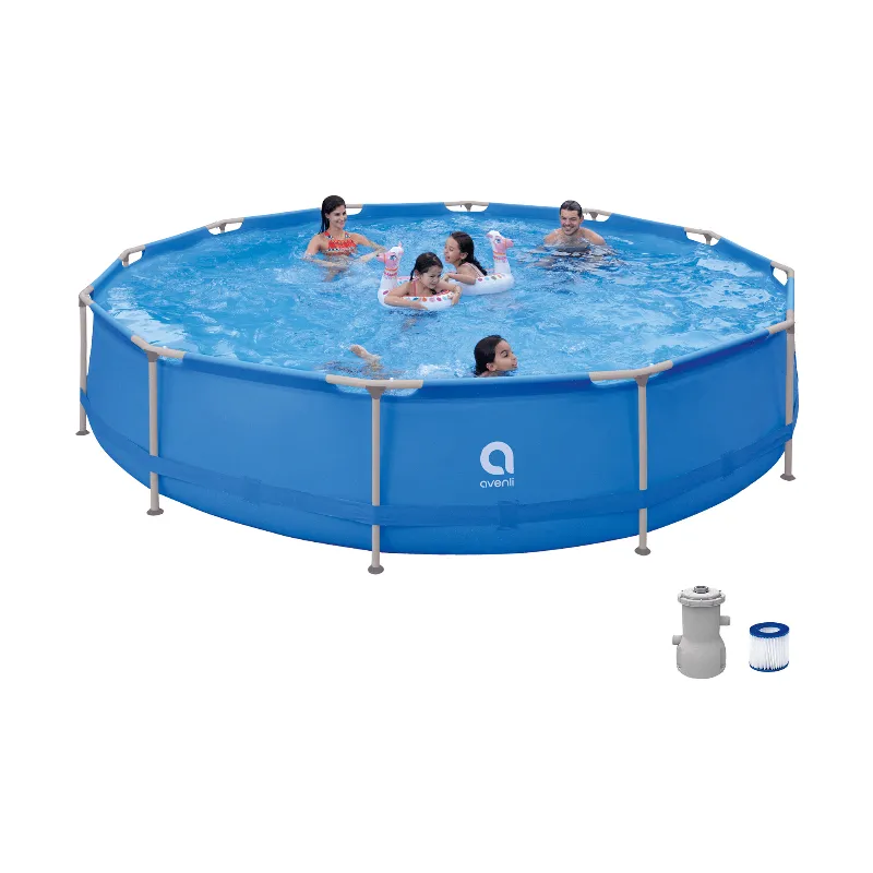 Piscina rotunda cu cadru metalic Avenli 427 x 84 cm, cu pompa filtranta