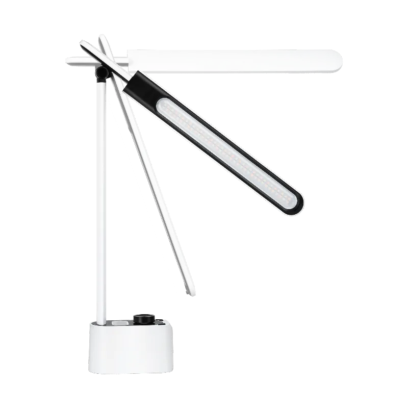 Lampa LED de birou cu ceas, port USB si USB-C