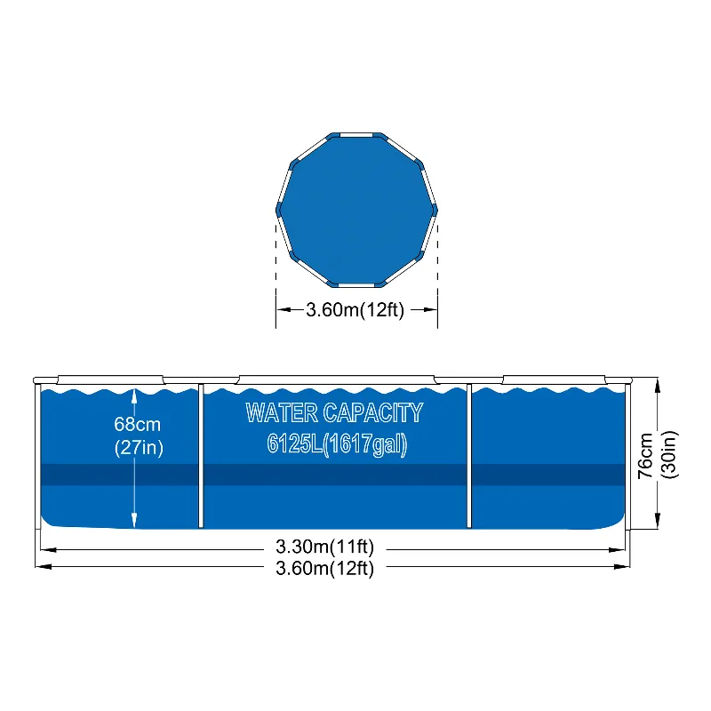 Piscina pe cadru metalic Avenli rotunda 366 x 76 cm cu pompa de filtrare