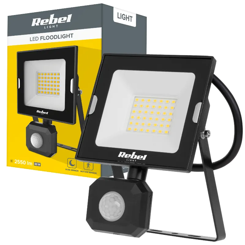 Reflector LED 30W 4000K cu Senzor 230V Rebel