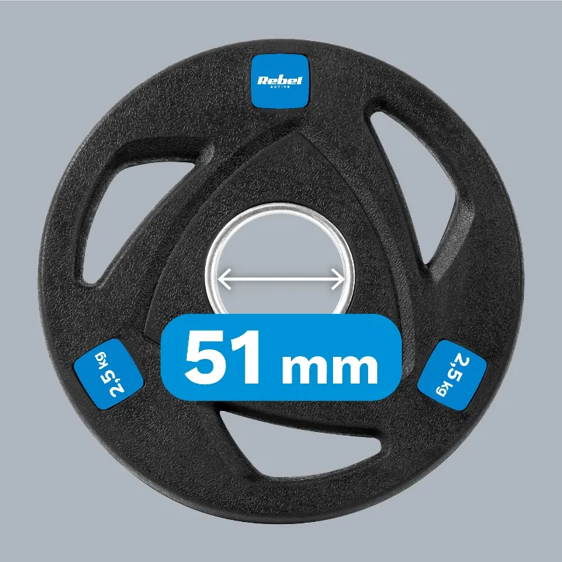 Disc Greutate Fonta Cauciucata Set 4 X 2.5 KG Rebel Act
