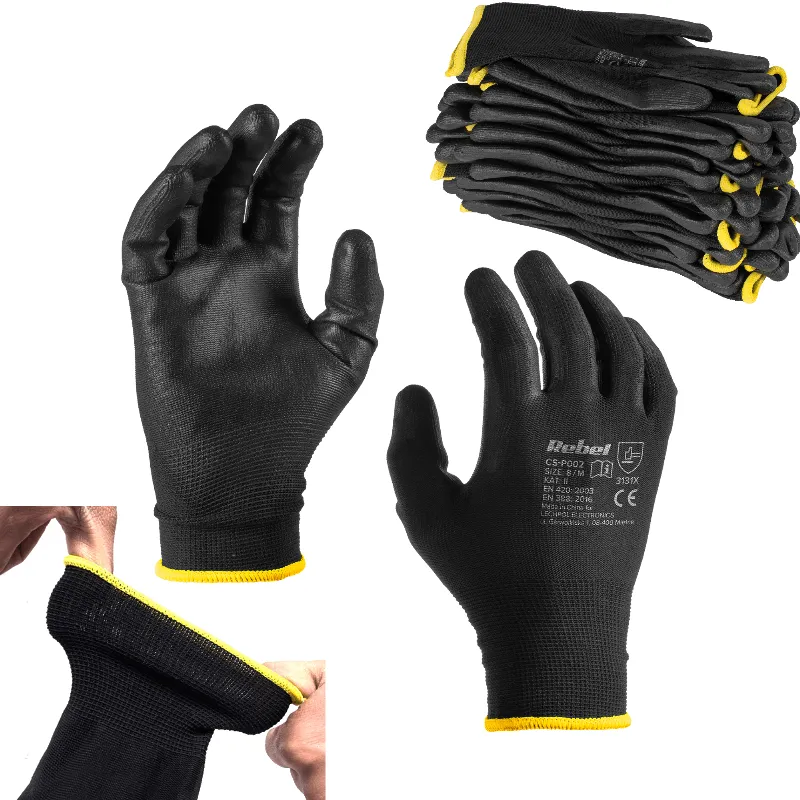Manusa Lucru Poliuretan Marime 8 / M Set 12 Buc Rebel