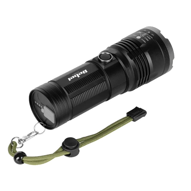 Lanterna reincarcabila LED cu zoom Rebel URZ0916, 20 W
