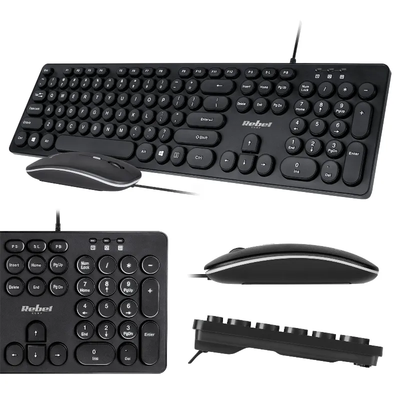Set tastatura si mouse cu fir Rebel WDS200