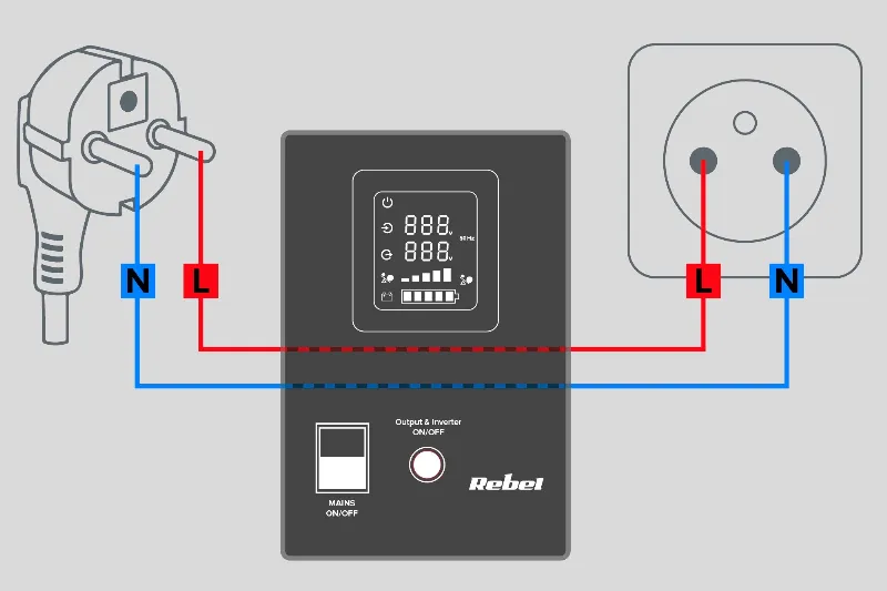 UPS Rebel POWER-500 500VA 300W 12V sinusoida pura