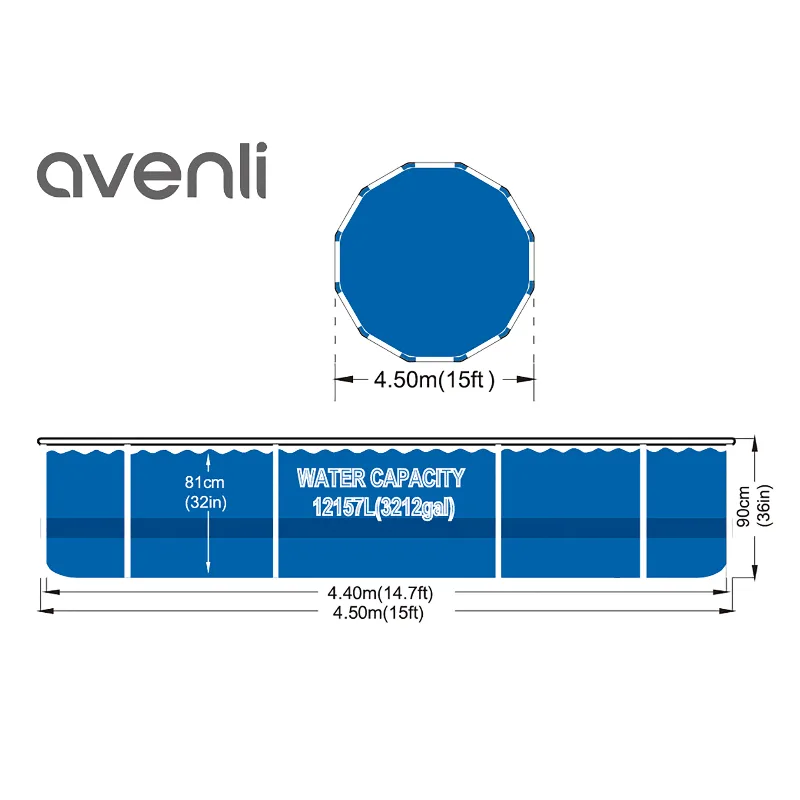 Piscina rotunda cu cadru metalic Avenli 427 x 84 cm, cu pompa filtranta