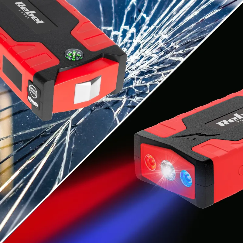 Jump starter power bank cu compresor Rebel
