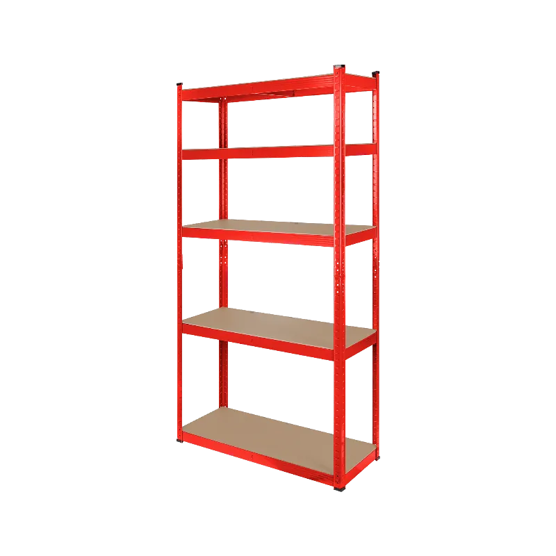Raft metalic cu 5 polite, 750 kg, MDF, 180x90x40 cm, rosu - Rebel