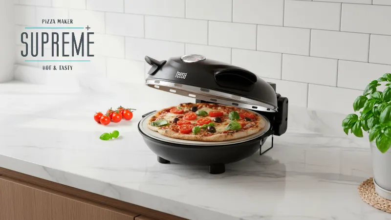 Cuptor electric pentru pizza Teesa Supreme+ TSA3231, 1300 W, piatra de 31 cm