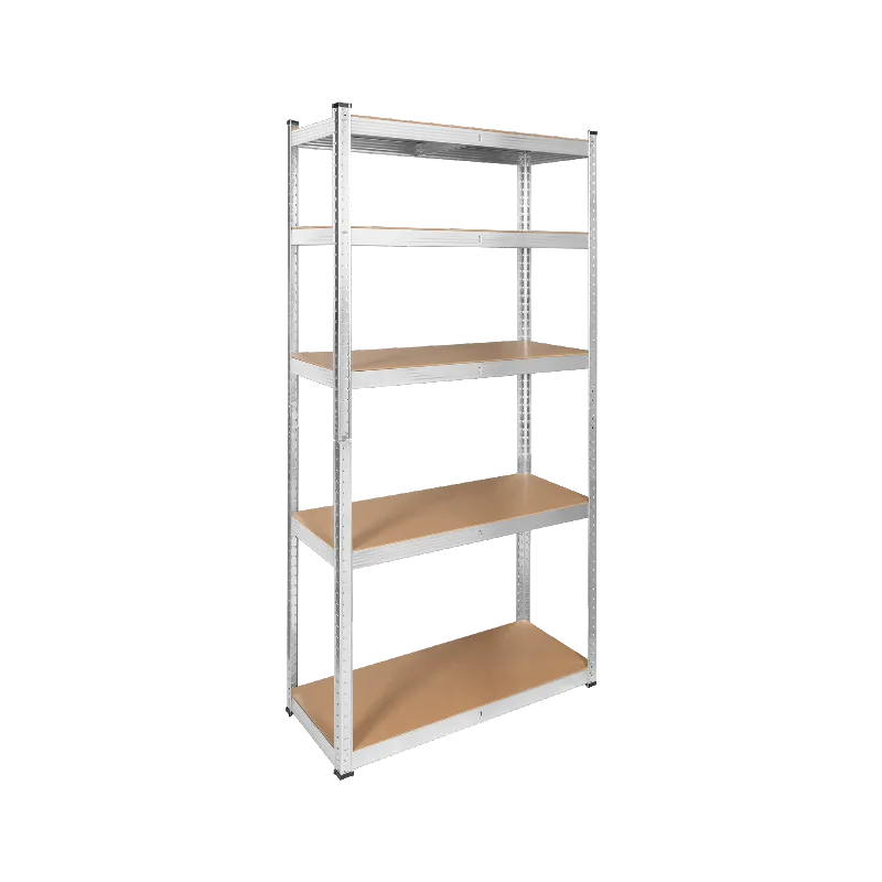 Raft metalic de depozitare Rebel 180 x 90 x 40 cm, argintiu, 5 rafturi MDF