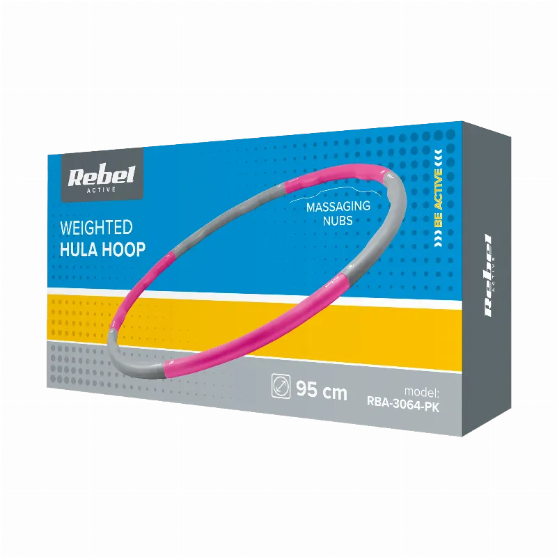 Cerc Fitness Hula Hop 95 CM Roz Rebel Active