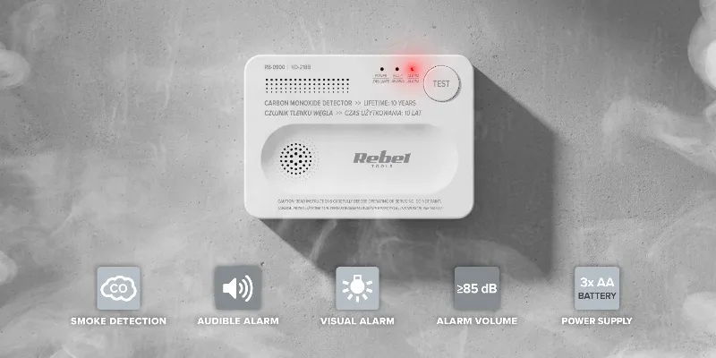 Detector Senzor Monoxid de Carbon Rebel