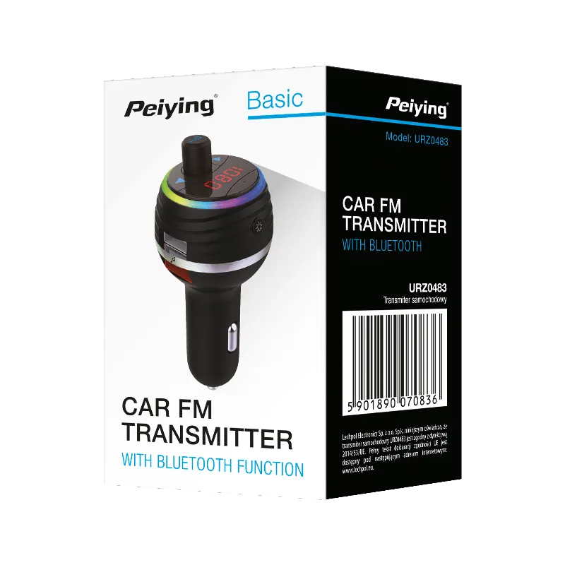 Transmitator FM auto Peiying cu Bluetooth si 2 porturi USB