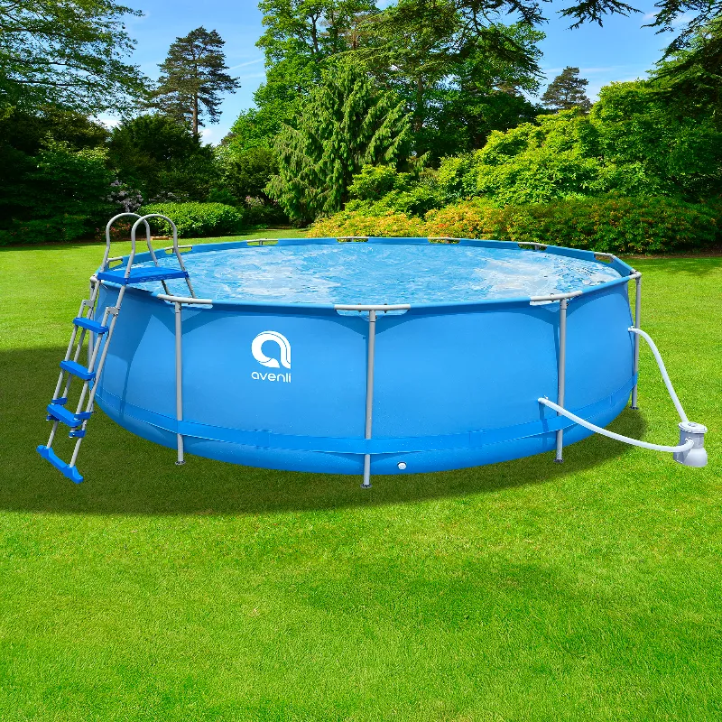 Piscina cadru metalic Avenli Premimu rotunda 457 x 122 cm cu filtru si scara