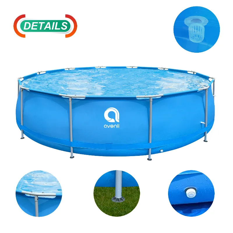 Piscina cadru metalic Avenli Premimu rotunda 457 x 122 cm cu filtru si scara