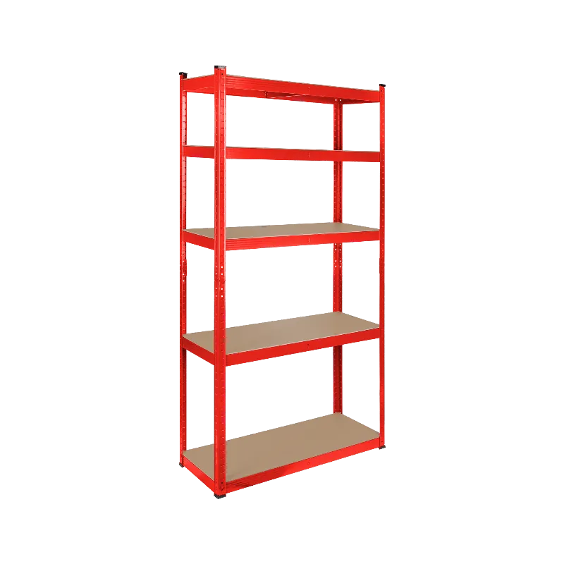 Raft metalic cu 5 polite, 750 kg, MDF, 180x90x40 cm, rosu - Rebel