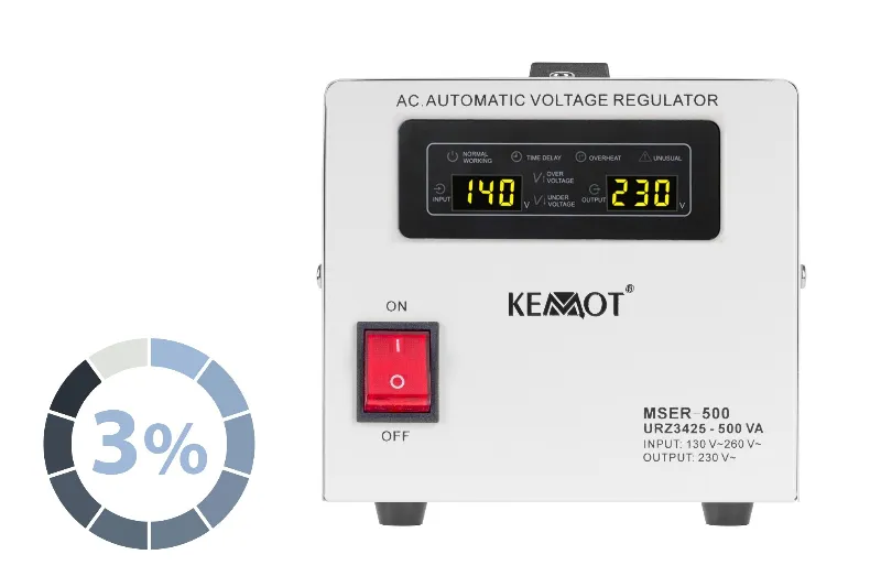 Stabilizator automat de tensiune Kemot MSER-500, 500 VA, servomotor