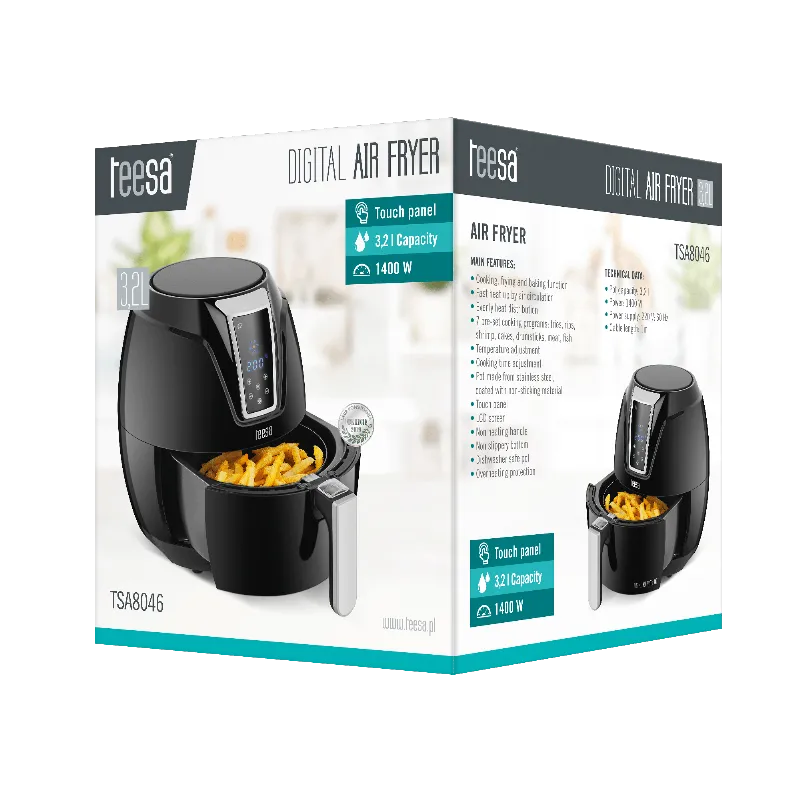 Friteuza fara ulei Teesa Digital Air Fryer 3,2 L negru