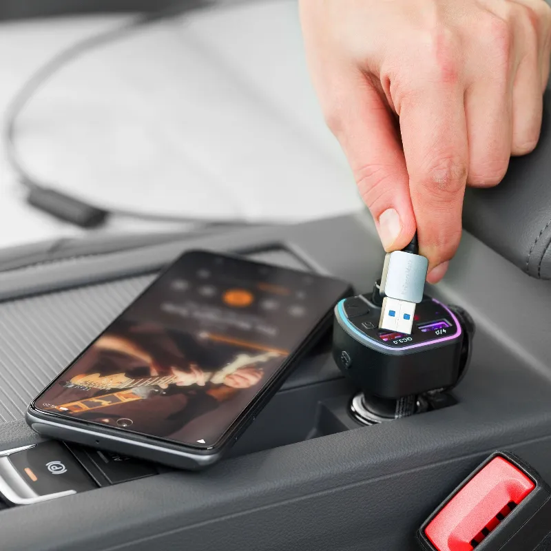 Transmiter FM auto cu Bluetooth 5.0 si 2 porturi USB