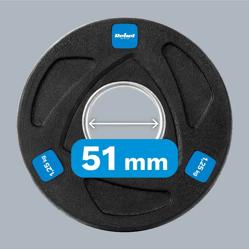 Disc Greutate Fonta Cauciucata Set 4 X 1.25 KG Rebel AC