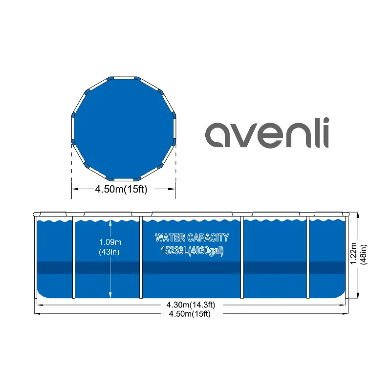 Piscina cadru metalic Avenli Premimu rotunda 457 x 122 cm cu filtru si scara